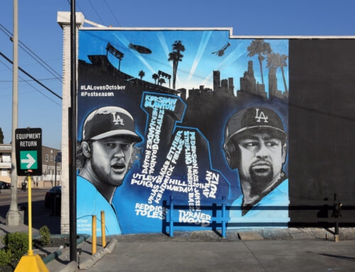 LA Dodgers Tribute Street Art Mural on Venice in Los Angeles