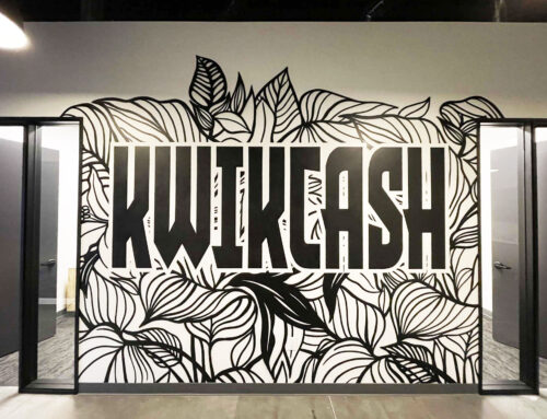 KwikCash Office – Black & White Mural